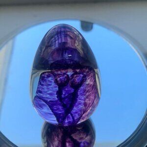 Vintage Handmade Blown Glass Paperweight